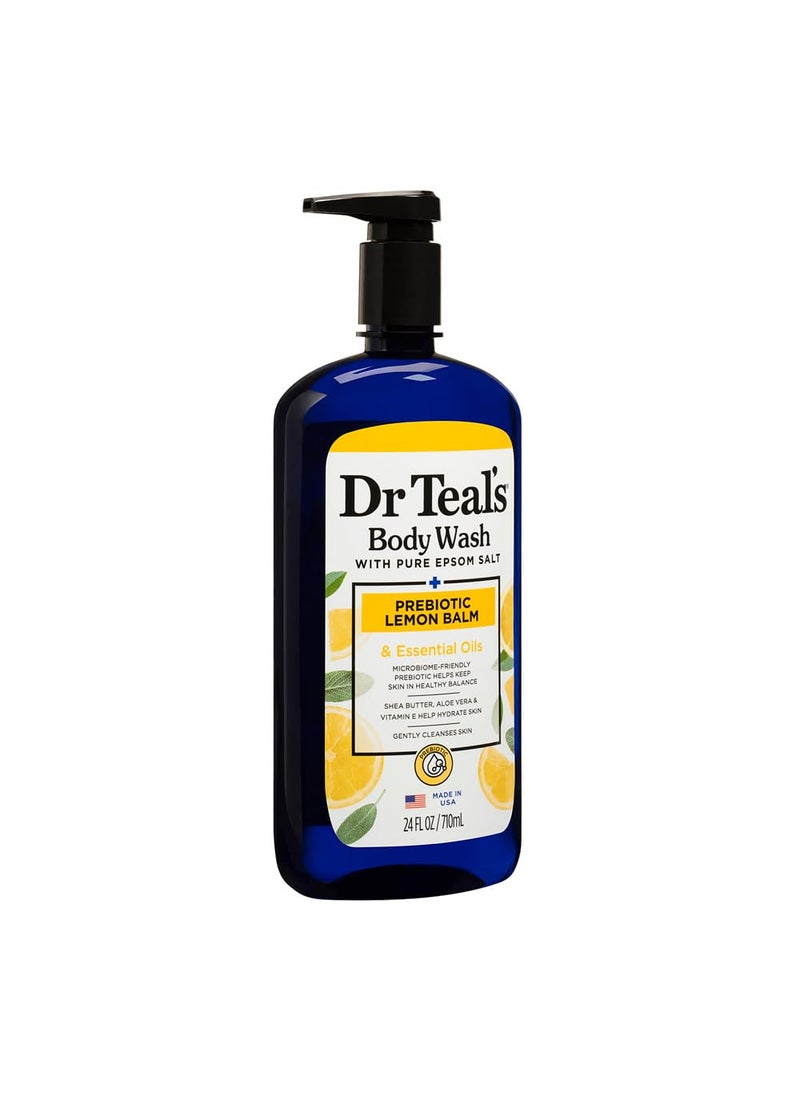 Dr Teal's Dr Teals Body Wash with Pure Epsom Salt with Prebiotic Lemon Balm Essential Oils 710ml With Shea Butter Aloe Vera Vitamin E  - Image 2