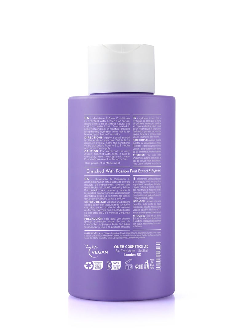 1B Glossique Moisture & Glow Conditioner 475ml – With Passion Fruit Extract & Erythritol | Hydrating & Smoothing Formula for Dry, Dull & Color-Treated Hair | Long-Lasting Softness & Shine - Image 2
