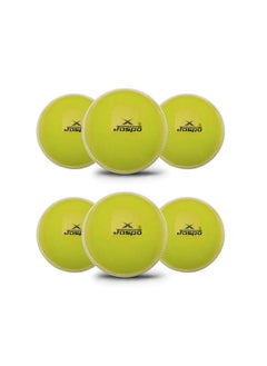 Jaspo Polyvinyl Chloride (Pvc) T-20 Soft Cricket Ball 110 Gm. Yellow (Pack Of 6)  - Image 1