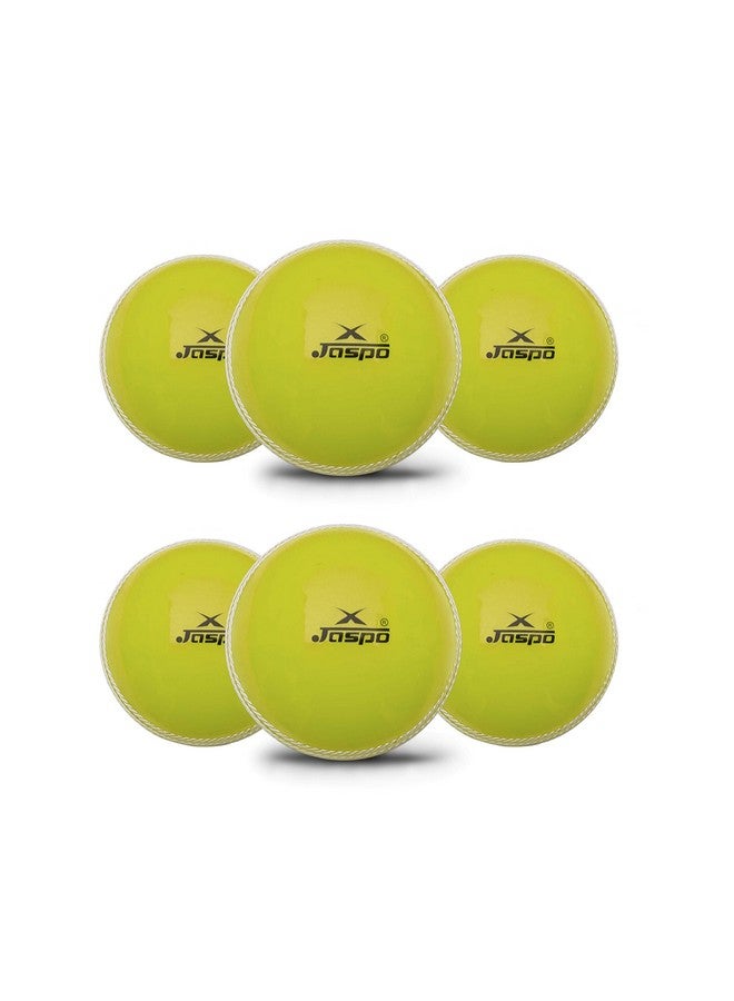 Jaspo Polyvinyl Chloride (Pvc) T-20 Soft Cricket Ball 110 Gm. Yellow (Pack Of 6) - Image 1