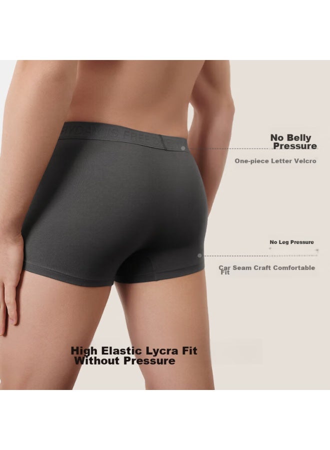 Ubras Men's Cotton Comfortable Breathable Antibacterial Underwear 3-pack Mist Blue + Deep Sea Blue + Pigeon Gray M - Image 1