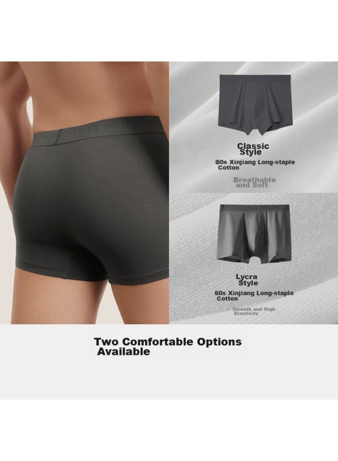 Ubras Men's Cotton Comfortable Breathable Antibacterial Underwear 3-pack Mist Blue + Deep Sea Blue + Pigeon Gray M - Image 4