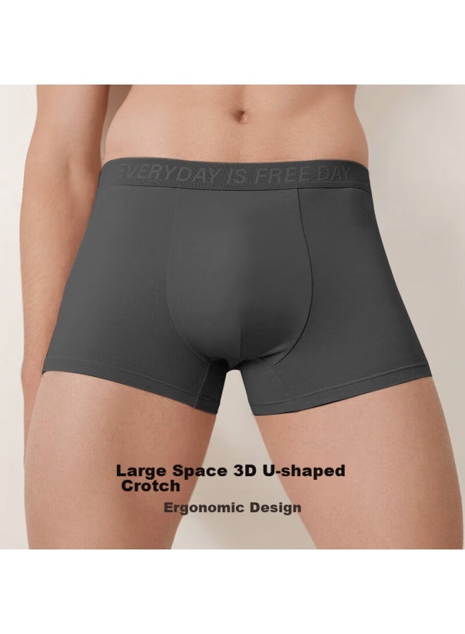 Ubras Men's Cotton Comfortable Breathable Antibacterial Underwear 3-pack Mist Blue + Deep Sea Blue + Pigeon Gray M - Image 3