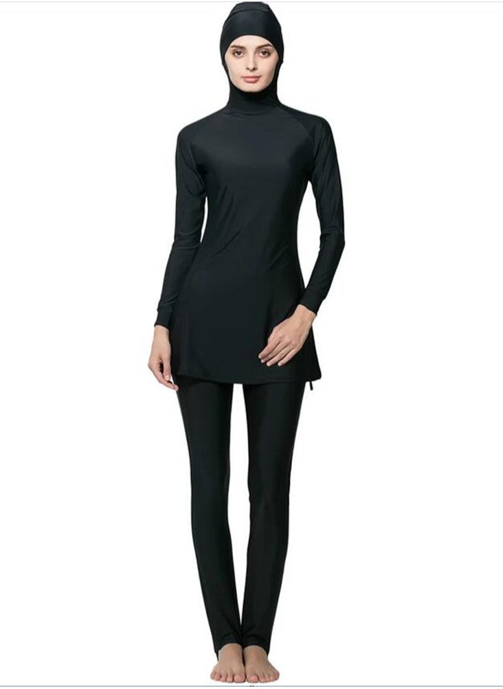 Mike Music - Modest Full Coverage 3-Piece Swimwear Set - Perfect for Swimming and Beach Activities - Image 1