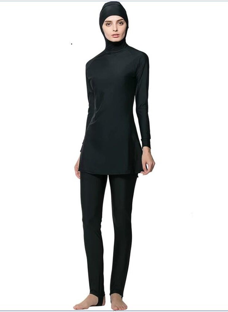 Mike Music - Modest Full Coverage 3-Piece Swimwear Set - Perfect for Swimming and Beach Activities - Image 1