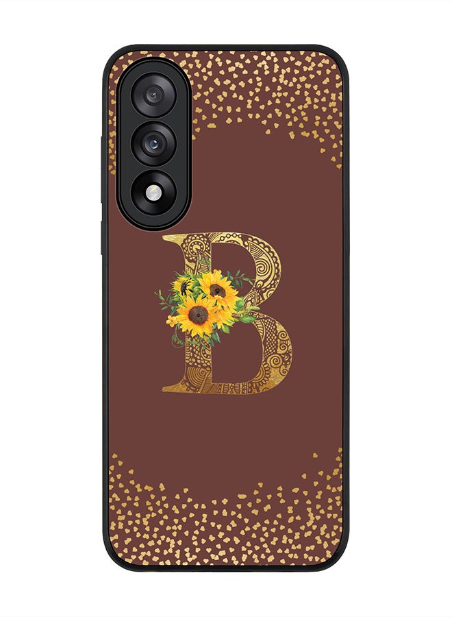 Stylizedd For OnePlus Nord 5 / Ace 5 Ultra Case,Slim fit Camera Protection, Shockproof Thin Phone cover  - Custom Floral Monogram - B  (Brown )