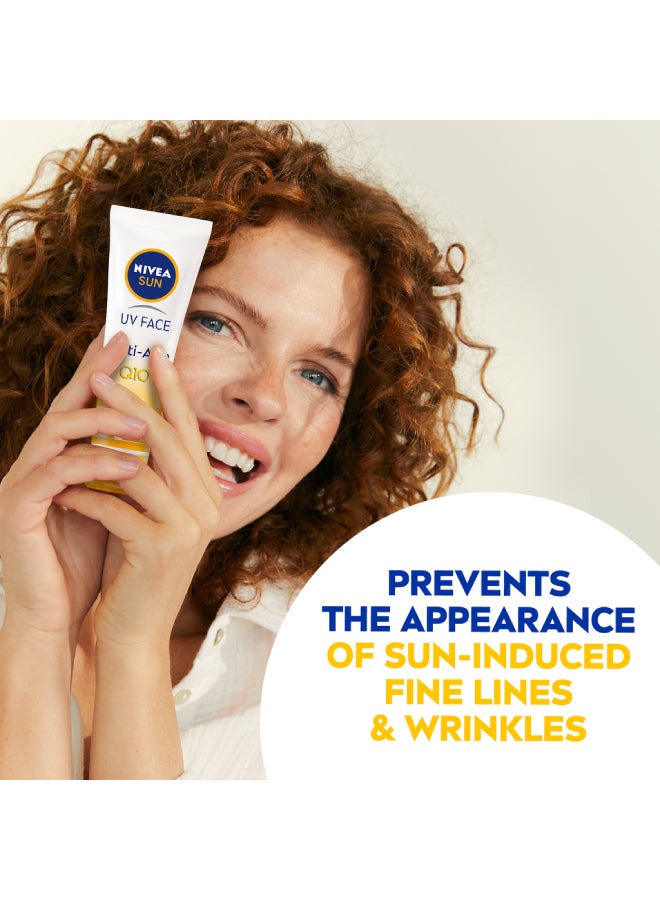Nivea Uv Anti-Age Sunscreen Face Protection SPF 50 Tube Pack of 2 - Image 3