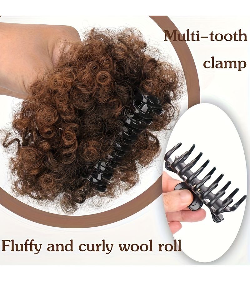 Two Wigs With Explosive Hairstyles And Ponytail Clips 1BT30 8inch Length For Women Daily Wear Synthetic Fibers - Image 3