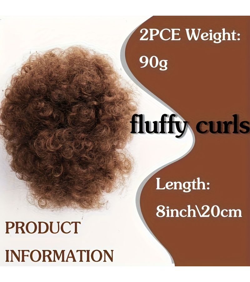 Two Wigs With Explosive Hairstyles And Ponytail Clips 1BT30 8inch Length For Women Daily Wear Synthetic Fibers - Image 4
