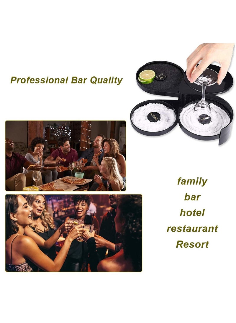Generic 3-Tier Rotating Glass Rimmer for Margaritas and Cocktails, Salt and Sugar Rimmer with Spice Container, Bartender Tool for Perfectly Rimmed Drinks (Black)  - Image 4