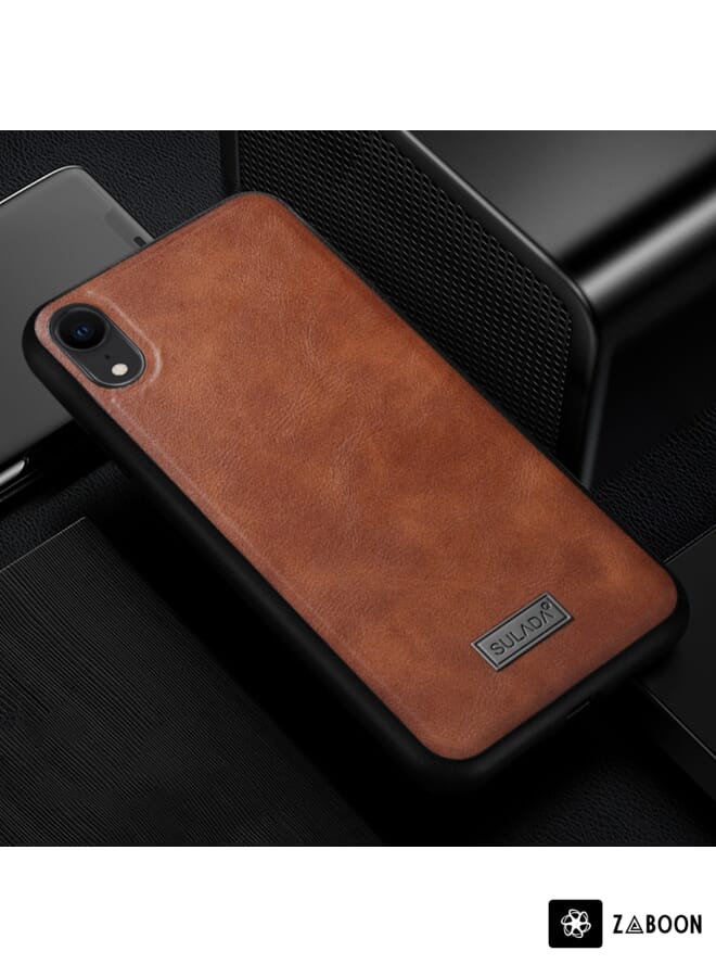 Zaboon Protective Case For iPhone XR SULADA Shockproof TPU + Handmade Leather Case - Image 1