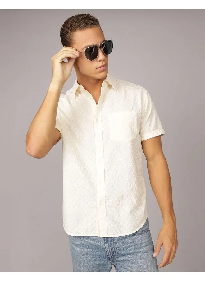 امريكان ايجل AE Poolside Embroidered Button-Up Shirt