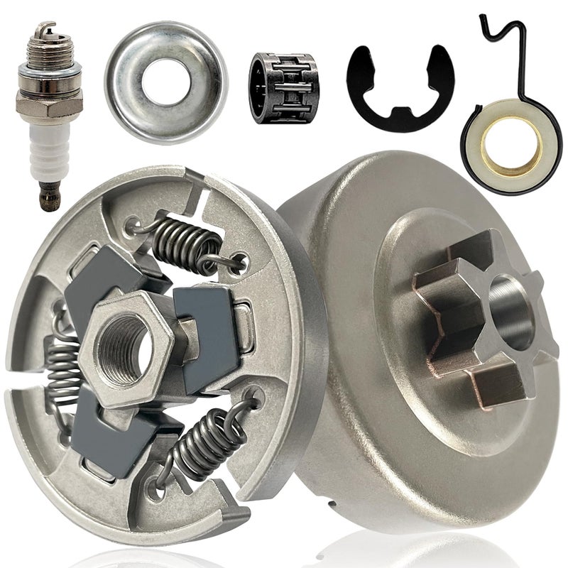 FJSaDobo Sprocket Clutch 3/8" for Stihl 017 018 019 019T 021 023 025 MS170 MS180 MS190 192 CE, MS210 MS230 MS250 MS191 Chainsaw with Washer E-Clip Kit Chainsaw Re 1123 640 2073