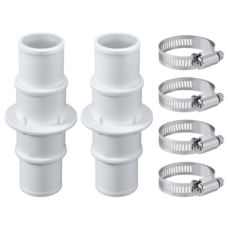 lasuroa lasuroa 2pcs Pool Hose Connectors, with 4 Hose Clamps 1-1/4" or 1-1/2" Pool Hose Adapter Pool Hose Coupling Pool Vacuum  - Image 2