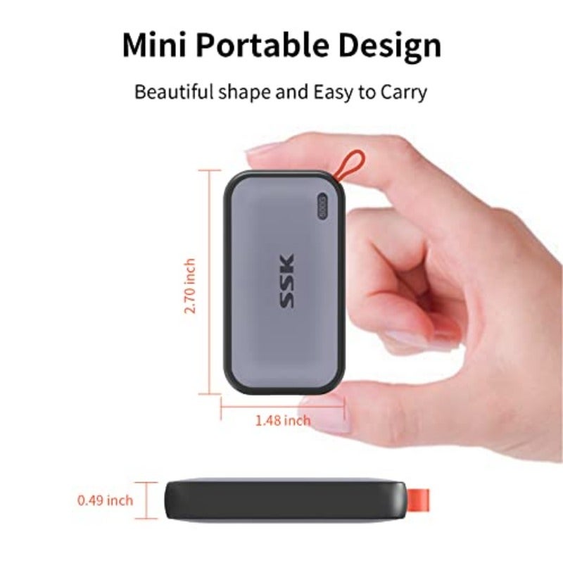 500GB Portable SSD External Solid State Hard Drive USB C Up to 1050MB s 10Gbps USB SSD External 4K HDR ProRes LED USBA+C Cable SMART TRIM OTG Wide Compatible for iphone 15 16 17Pro - Image 5