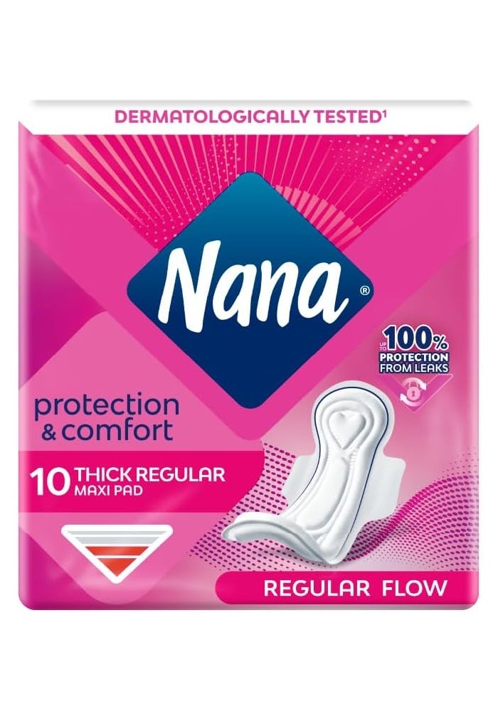 Nana فوط صحية نانا ماكسي سميكة عادية - 10 قطعة - Image 2