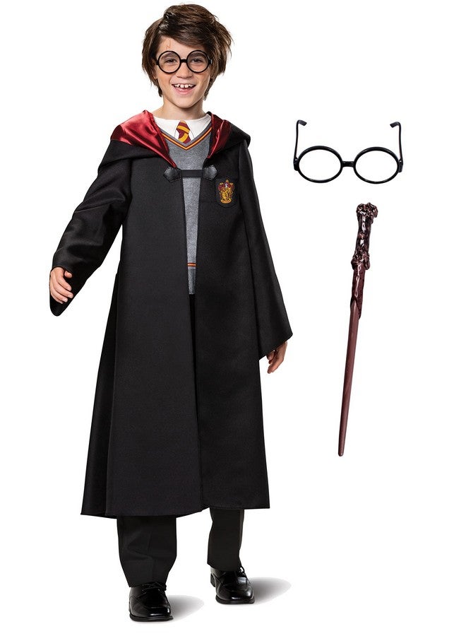 Disguise Harry Potter Costume Combo, Official Wizarding World Harry Potter Hooded Robe, Glasses and Wand for Kids, Size Medium (7-8) - Image 1
