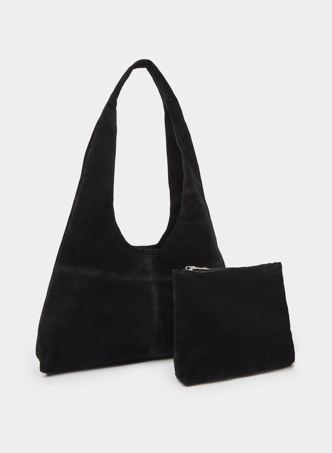 ستايلي حقيبة توت من الشمواه مع حقيبة صغيرة - Image 1