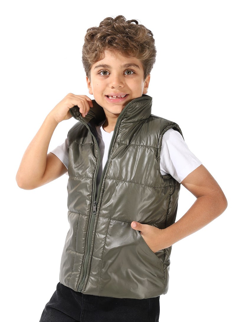 Andora Turtle Neck Bomber Vest For Boys  - Image 2