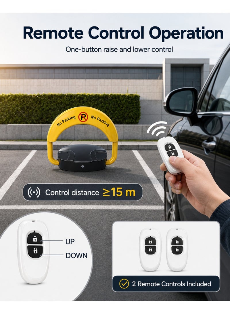 Gasin Smart Remote-Controlled Parking Lock Barrier – Battery Powered, Auto Lift & Lower, Reserved Parking Protector, 2 Remotes & 2 Keys - Image 5