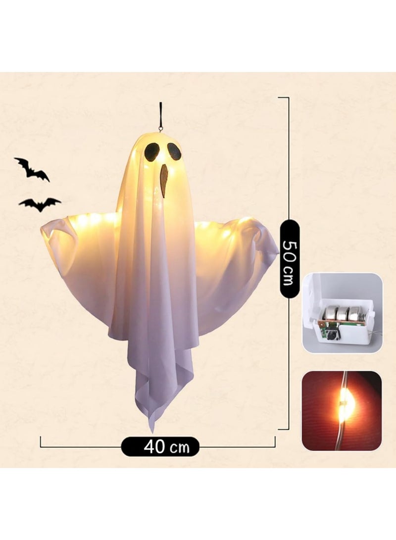 هالوين ديكورات الهالوين 19.6 "شبح معلق يضيء أكيام تزيين دافئ دافئ شبح ضوء غرفة نوم داخلية جدار في الهواء الطلق في الهواء الطلق حديقة فناء الشرفة الأمامية ساحة مخيفة - Image 4
