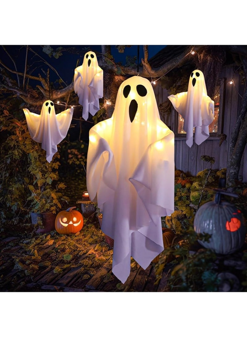 هالوين ديكورات الهالوين 19.6 "شبح معلق يضيء أكيام تزيين دافئ دافئ شبح ضوء غرفة نوم داخلية جدار في الهواء الطلق في الهواء الطلق حديقة فناء الشرفة الأمامية ساحة مخيفة - Image 1