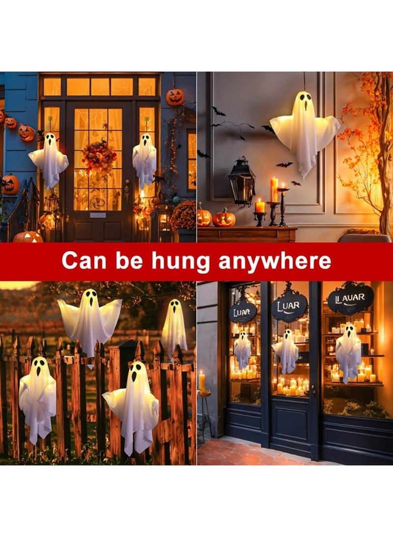 هالوين ديكورات الهالوين 19.6 "شبح معلق يضيء أكيام تزيين دافئ دافئ شبح ضوء غرفة نوم داخلية جدار في الهواء الطلق في الهواء الطلق حديقة فناء الشرفة الأمامية ساحة مخيفة - Image 5