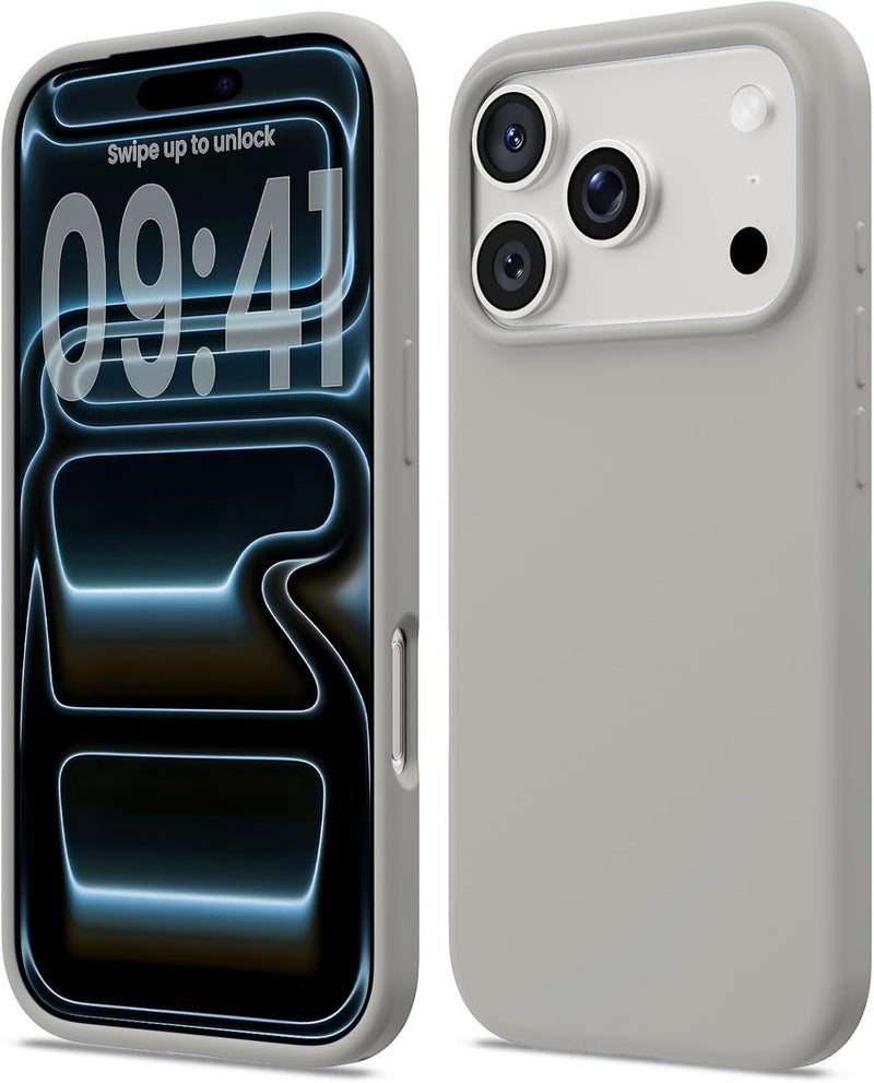 DIZORO Compatible with (iPhone 17 Pro Case)(2025), Liquid Silicone 3 Layers Full Covered Soft Gel Rubber Phone Case,Shockproof Protective Cover with Anti-Scratch Microfiber Lining-Natural Titanium - Image 4