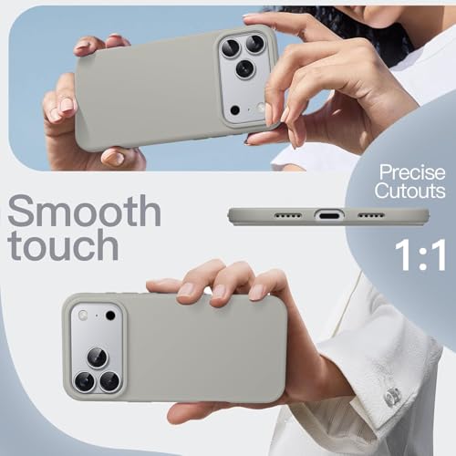 DIZORO Compatible with (iPhone 17 Pro Case)(2025), Liquid Silicone 3 Layers Full Covered Soft Gel Rubber Phone Case,Shockproof Protective Cover with Anti-Scratch Microfiber Lining-Natural Titanium - Image 2