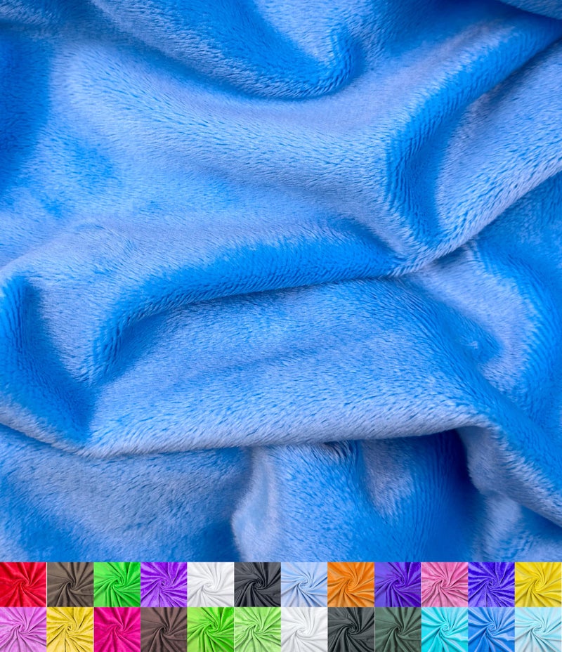 Barcelonetta | Minky Fabric | Plush, Super Soft, Cuddle | Solid Minky | by The Yard | 60" Wide | Baby Blanket, Change Station Cover, Pillow, Scarf, Beanie (Turquoise, 1 Yard) - Image 1