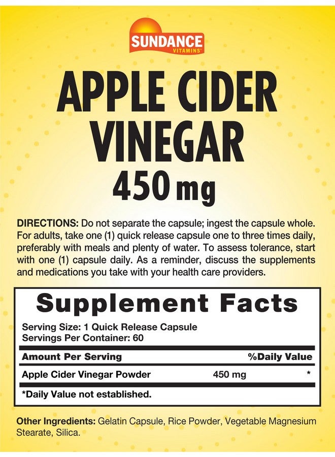 Sundance Apple Cider Vinegar Capsules | 60 Count | Non-GMO and Gluten Free Supplement - Image 2