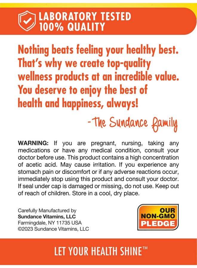 Sundance Apple Cider Vinegar Capsules | 60 Count | Non-GMO and Gluten Free Supplement - Image 5