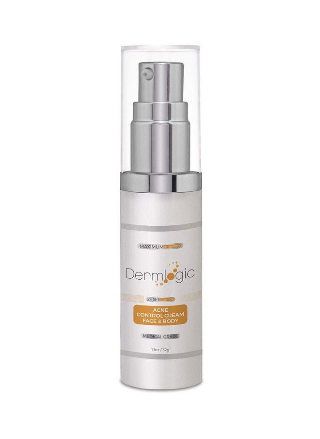 Dermlogic - كريم وجه وجسم لعلاج القوة القصوى لحب الشباب للبثور السوداء والبيضاء. يمنع ظهور الحبوب المستقبلية. يستخدم على الوجه والجسم والصدر والظهر للمراهقين والبالغين. - Image 1