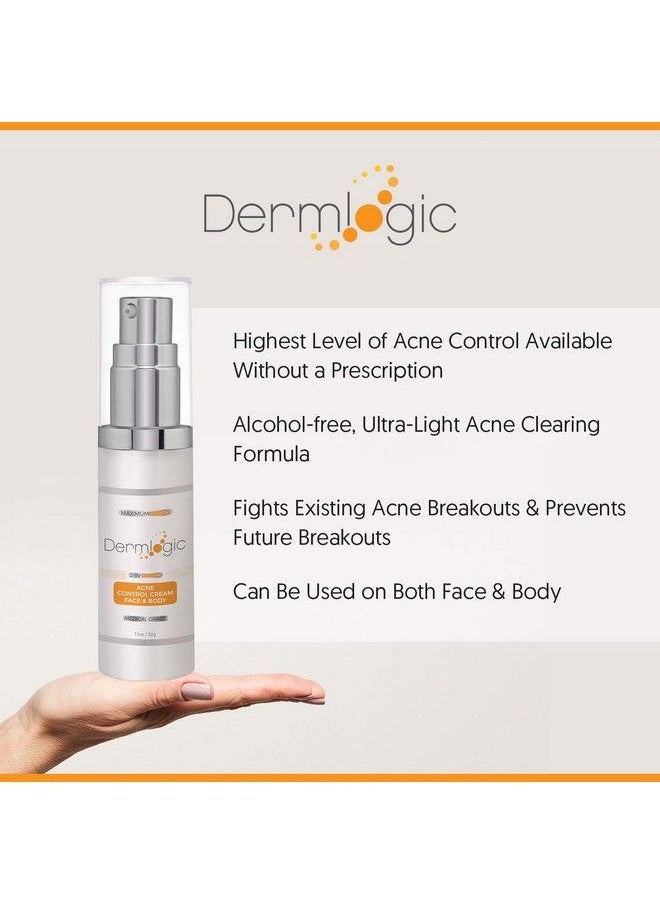 Dermlogic - كريم وجه وجسم لعلاج القوة القصوى لحب الشباب للبثور السوداء والبيضاء. يمنع ظهور الحبوب المستقبلية. يستخدم على الوجه والجسم والصدر والظهر للمراهقين والبالغين. - Image 1