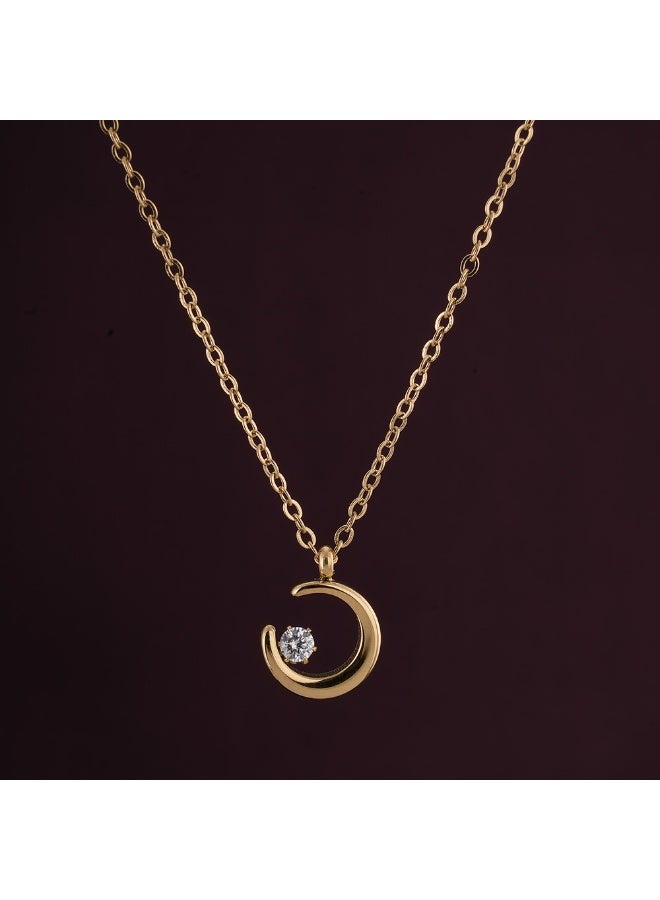 PALMONAS Moon Charm Necklace for Women - Waterproof & Anti-Tarnish - Image 1