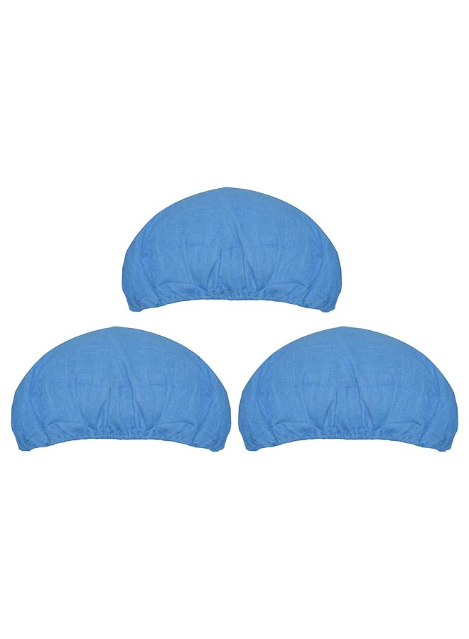 Kuber Industries 100 Percent Cotton Reusable Stretchable Anti Pollution Caps Surgeon Caps Pack Of 3 Blue Keshav46341 - Image 1
