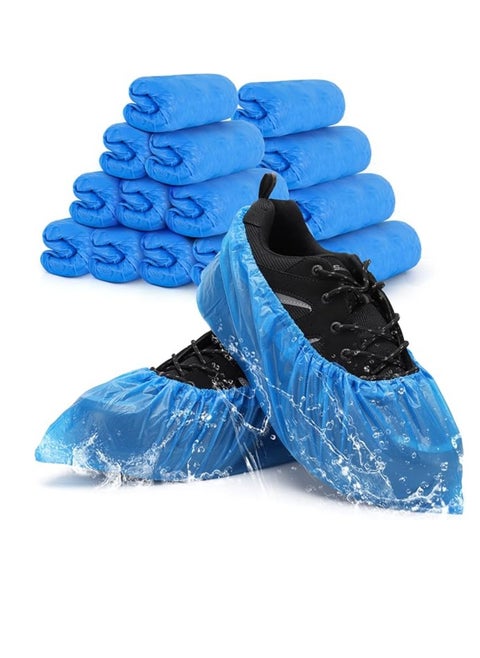 Shoe Covers Disposable Non Slip for Indoors 100 Pack(50 pairs) Recyclable Shoe Booties Waterproof Shoe & Boot Covers Durable Shoe Protectors Covers One Size Fits Most Blue