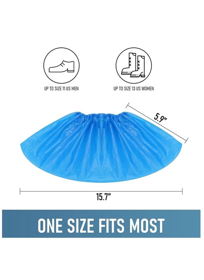 Midwest - Shoe Covers Disposable Non Slip for Indoors 100 Pack(50 pairs) Recyclable Shoe Booties Waterproof Shoe & Boot Covers Durable Shoe Protectors Covers One Size Fits Most Blue - Image 1