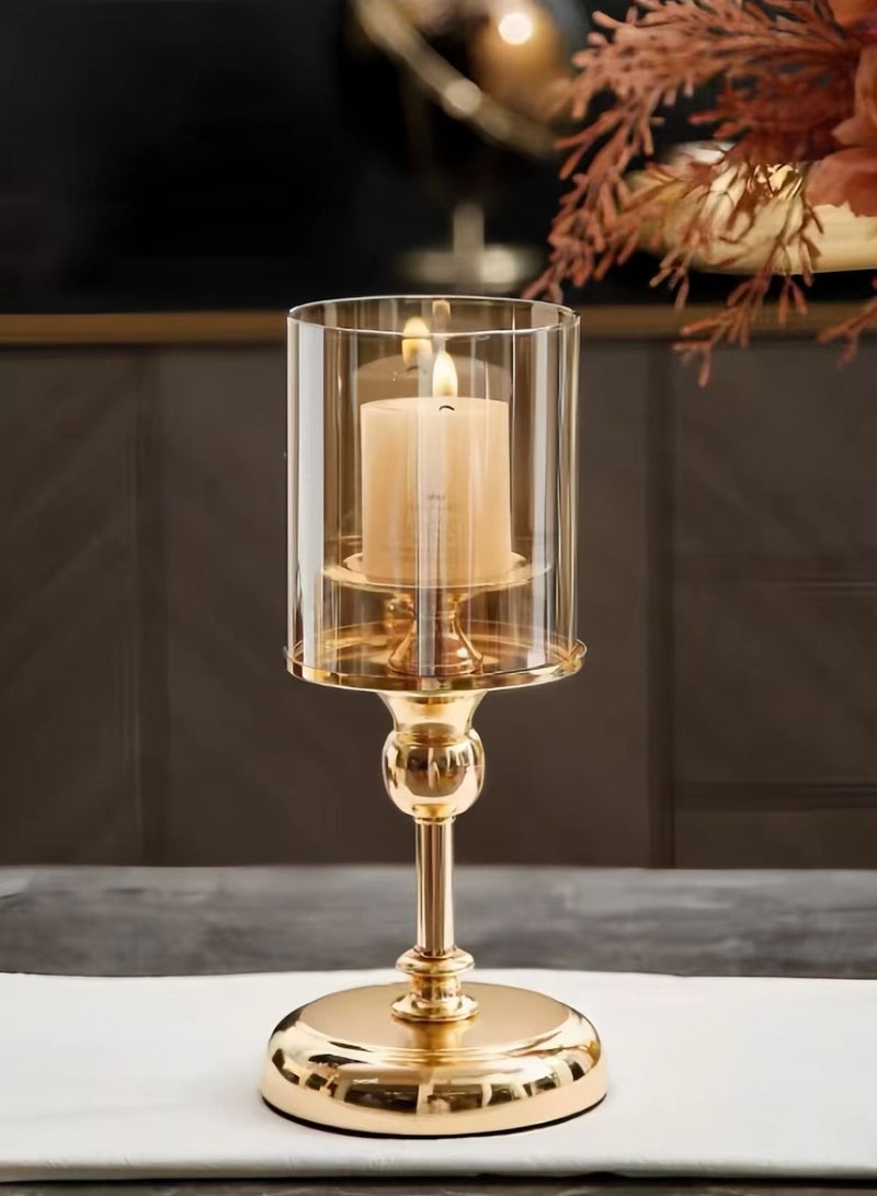 Metallic Glass Candlestick S (Gold Small)  - Image 1