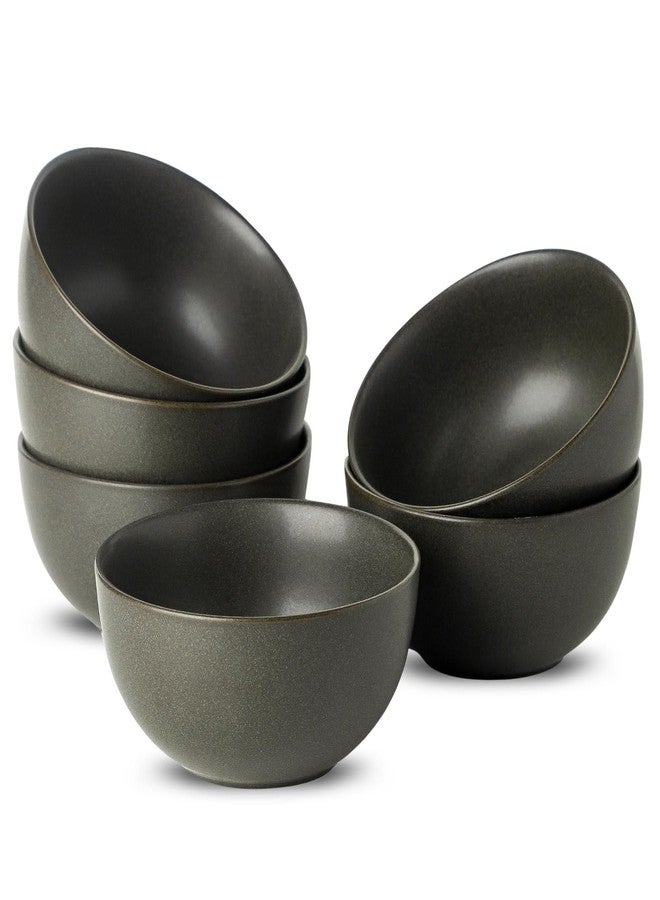 Tikooere Ceramic Bowls Set, 24 oz Cereal Bowls Set of 6 for Kitchen, Stoneware Soup Bowls for Oatmeal, Dessert, Noodle, Cute Bowls Set for Gift, Dishwasher Microwave Oven Safe, Matte Black - Image 1