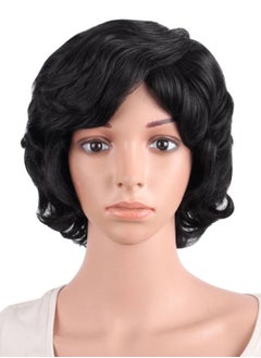 Special Elderly Short Curly Hair Wig Black 25cm