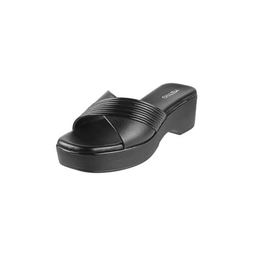 Metro Women Black Wedge Heel Comfort Fashion Slip-on Sandal UK/6 EU/39 (34-312) - Image 1