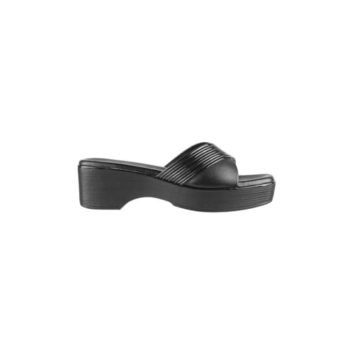 Metro Women Black Wedge Heel Comfort Fashion Slip-on Sandal UK/6 EU/39 (34-312) - Image 4
