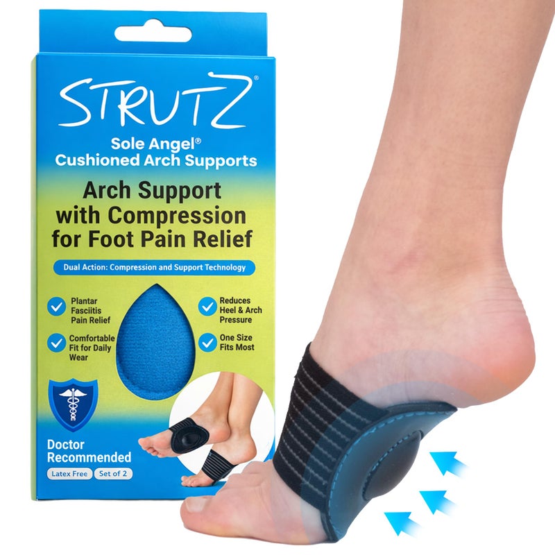 Strutz Sole Angel - The Original Patented Arch Support and Compression Technology - Plantar Fasciitis Support - Ease Discomfort and Improve Mobility - Metatarsal Foot Pads for Women and Men - 1 Pack - Image 1
