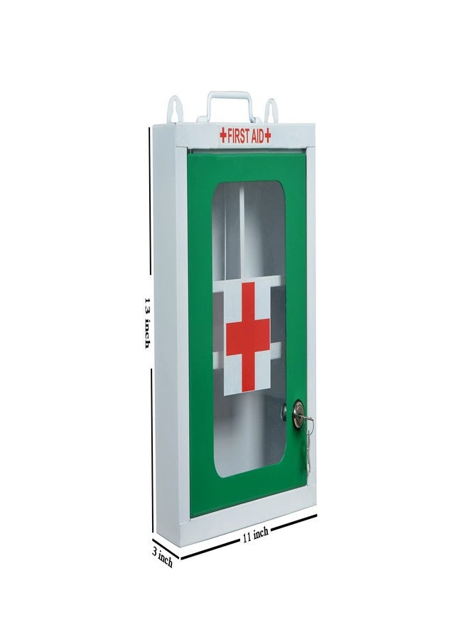 SPYLOCK Heavy Metal First Aid Box Red Ivory and Green | Wall Mount Medical Kit Cabinet with Lock | Multi Compartment Organizer for Emergency Use in Home, School, Hospital, Clinic, Office - Image 3