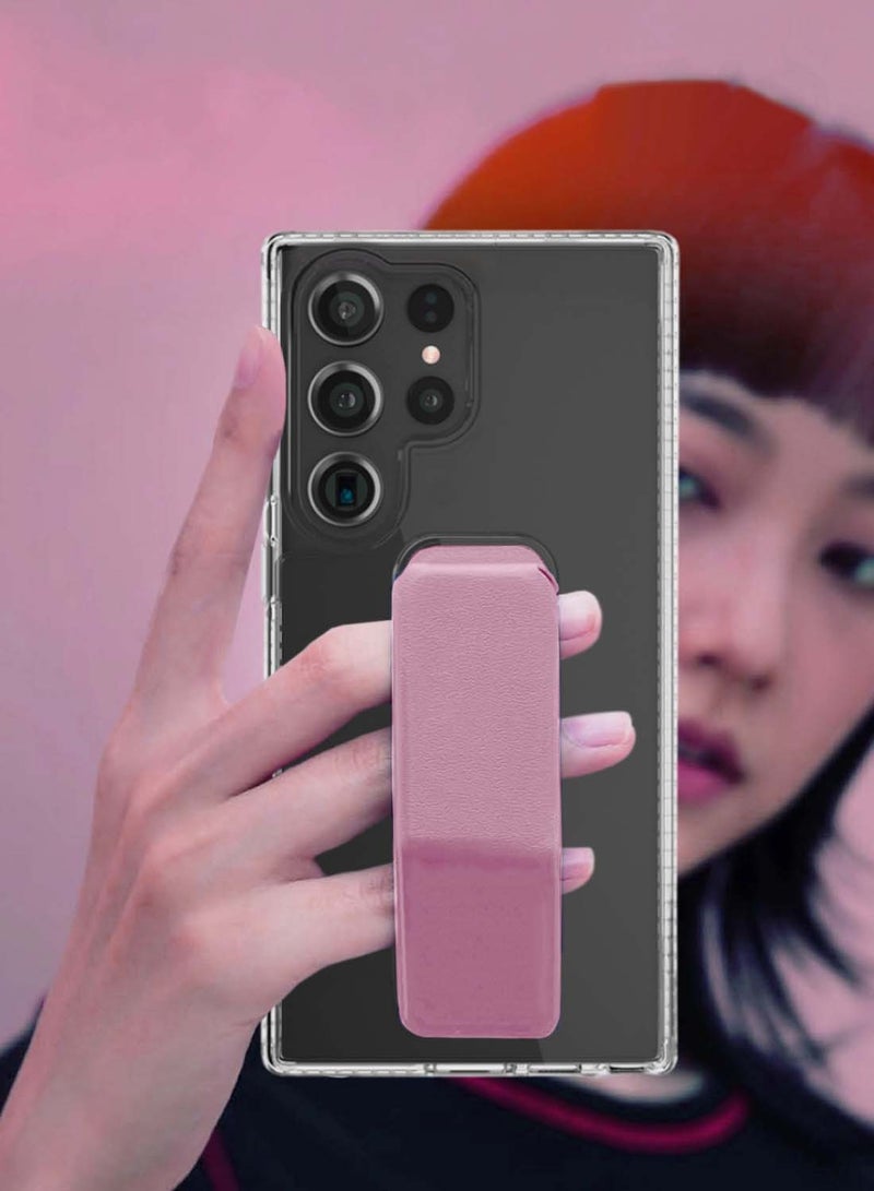 Wtech Samsung Galaxy S25 Ultra 2025 TPU Hand Grip Air Pillow Case Cover - Clear/Pink - Image 3