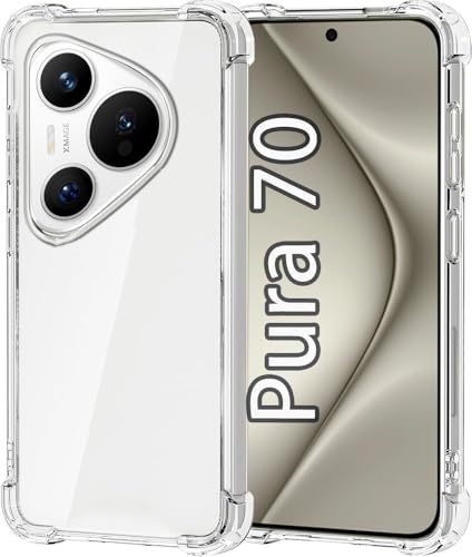USTIYA Case for Huawei Pura 70 Clear TPU Four Corners MilitaryGrade Protection Cover Transparent Soft funda - Image 1