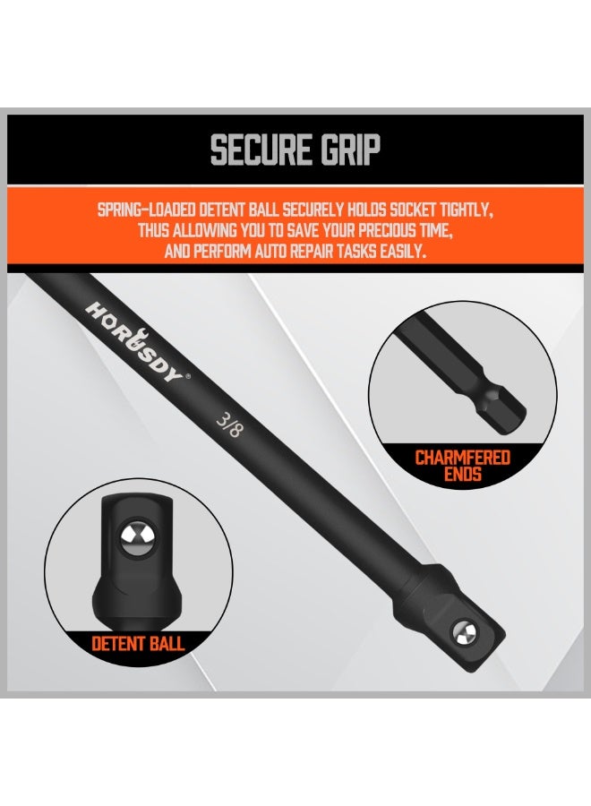 هورسدي محولات مقابس مثقاب كهربائي من 6 قطع، محول مقبس مفك عزم هيكس شانك 3 انش و6 انش، محول مقبس للمثقاب 1/4 انش 3/8 انش 1/2 انش - Image 5