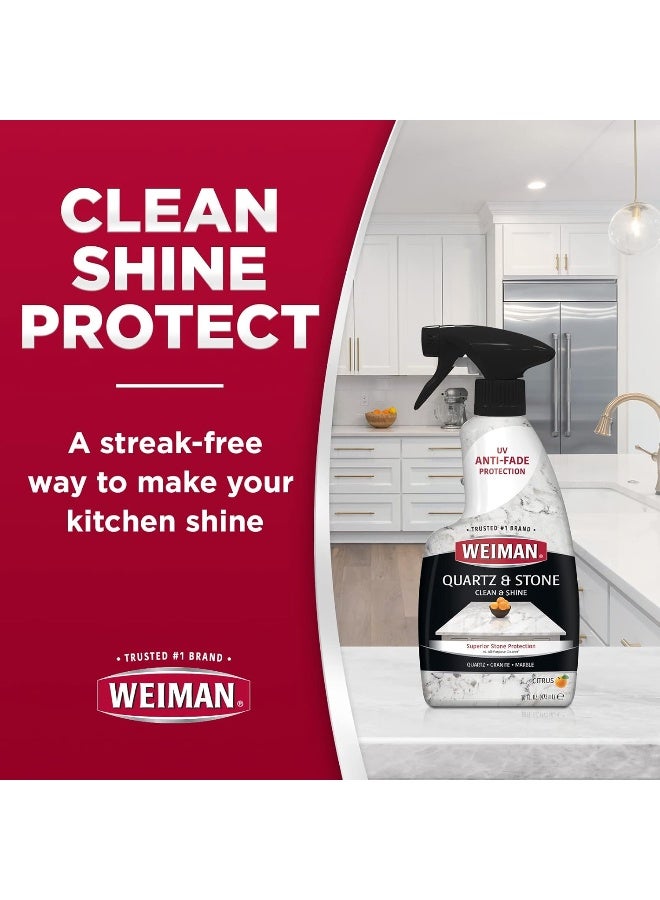 Weiman Quartz Countertop Cleaner and Polish - Clean & Shine Your Quartz Countertops Islands and Stone Surfaces with UV Protection - Image 2