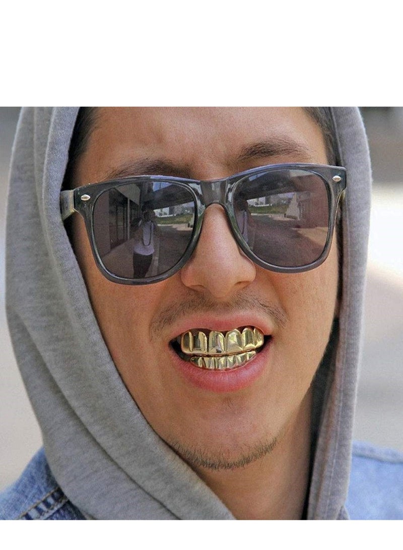 Barakah Hip Hop Style Teeth Grillz, Gold Plated High Polish Teeth, Removable Mouth Grills For Women Men - Image 5